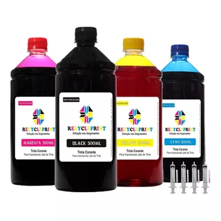 4x 500ml Tinta Compatível Impressora Epson L395 L3110 L3150