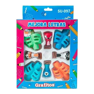 Set Mejora Letra Adaptador De Lapiz X4 Grafitos