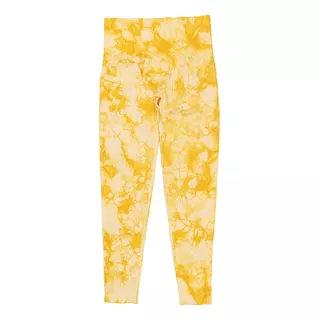 Pantalones De Yoga De Cintura Alta Tie Dye Amarillo
