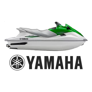 Adesivo Resinado Emblema Yamaha Jet Ski Escovado Preto