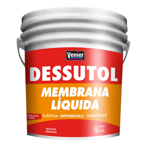 Dessutol Membrana Liquida Para Techos Venier X 10kg Acabado Satinado Color Blanco