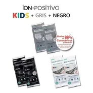 Combo Barbijos - Ion Positivo - Gris / Black / Kids - 18 Un 