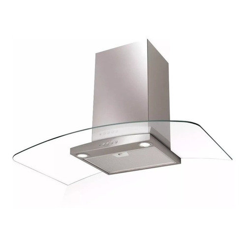 Campana Extractor De Pared Spar Ray Inox Vidrio De 90 Cm Color Plateado