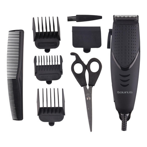 Kit Peluquería Taurus Máquina Recortadora Cabello Barba Viaj Color Negro