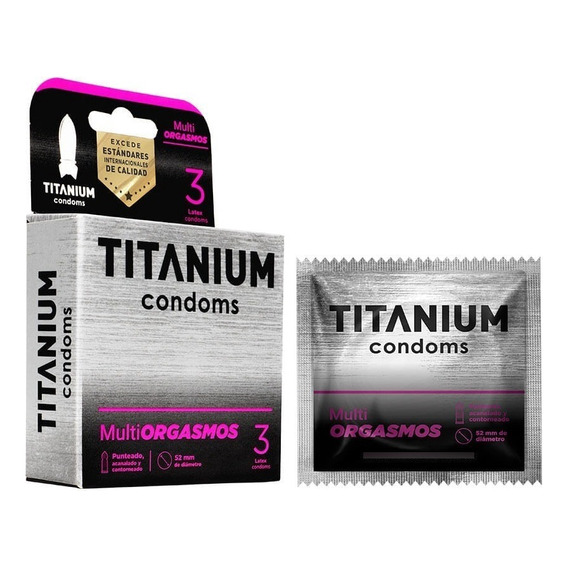 Condones Preservativos Titanium Multiorgasmo Texturizado Sen