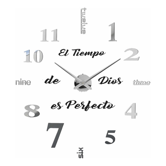 Reloj 3d Pared 130 X 130cm Extragrande Y Mensaje 