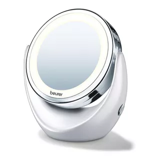 Espejo Maquillaje C/luz Con Aumento Profesional Beurer Bs 49 Color Del Marco Plateado