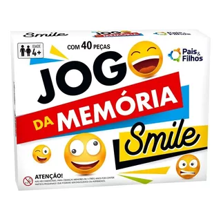 Jogo Da Memória Smile 40 Peças Criança Iantil Educativo