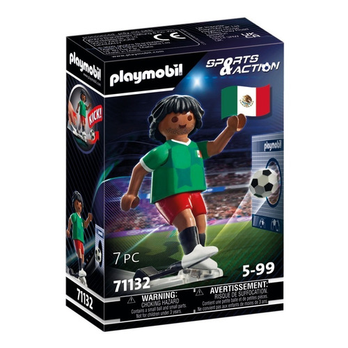 Juego Playmobil Sports & Action Jugador De Fútbol México 7 Piezas 3+