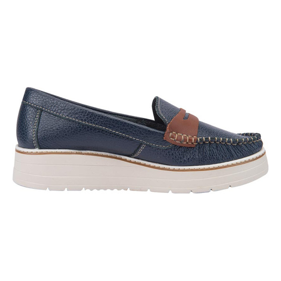 Mocasin De Piel Con Plataforma Shosh Marino Mujer 615