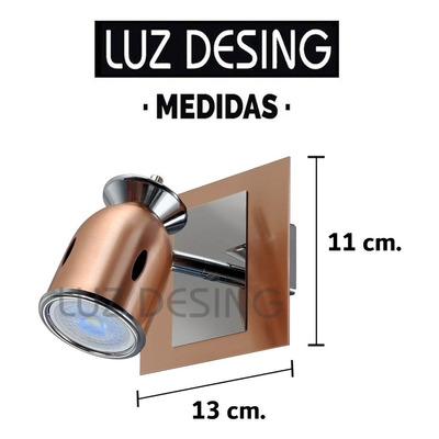 Aplique Niza 1 Luz Cobre Cromo Apto Led Cabezal Movil Baño