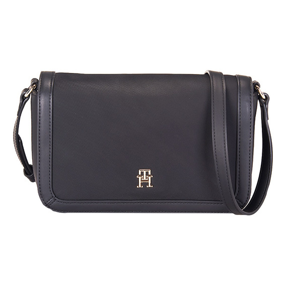 Bolso Bandolera Tommy Hilfiger Mujer Aw0aw15700 Acabado de los herrajes Negro Color Negro Correa de hombro Negro Diseño de la tela Liso