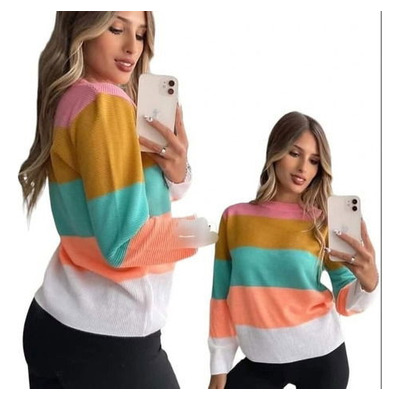 Sweater Rayado Con Lineas Grandes Varios Colores