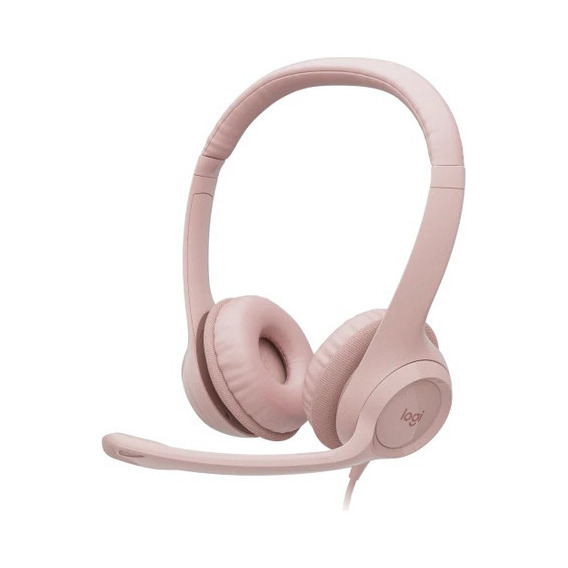 Audífonos / Diadema Micrófono Logitech Usb Headset H390 Rosa