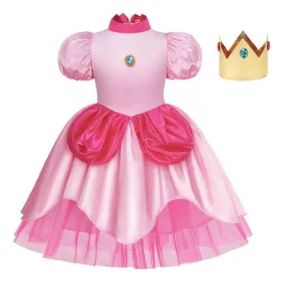 Disfraz De Princesita Peach  - Mario Bross Para Niñas