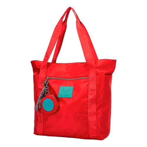 Cartera Bolso Mujer Shopper Tote Las Oreiro Liviana Elegante Color Rojo Color de la correa de hombro Rojo Diseño de la tela Liso