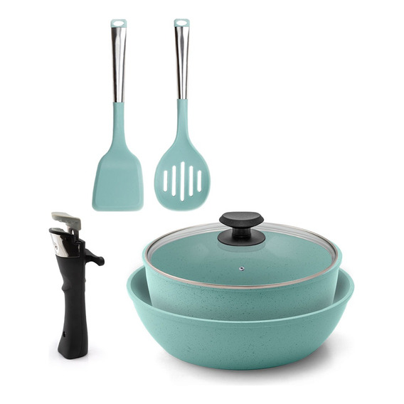 Batería De Cocina Jade Cook Smart + Utensilios De Cocina 7pz