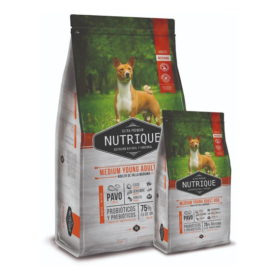 Nutrique Medium Young Adult Dog X 12+3kg Gratis - Drovenort