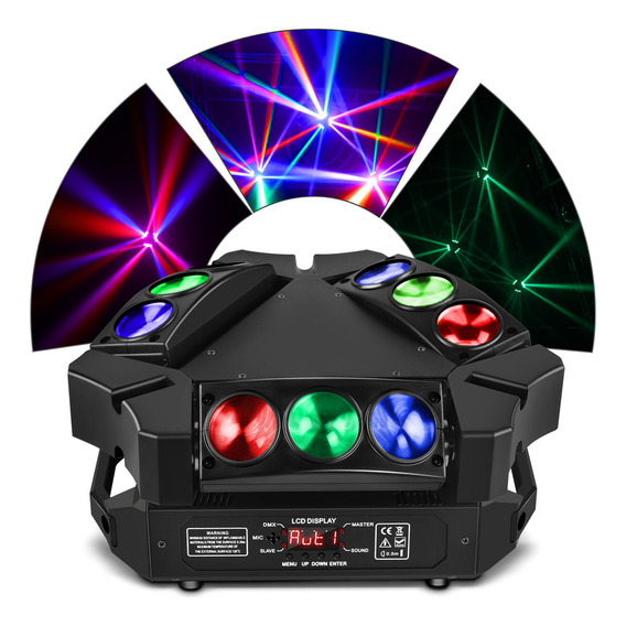 Cabezas Moviles Led,9 Cabezales Led X 3 W Rgb Dmx Laser Dj