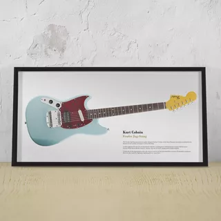 Cuadro Guitarra Kurt Cobain Fender Jag Stang 30 X 60 Cm
