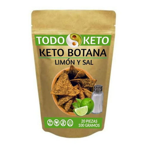 Totopos Keto Botana De Almendra Limón Y Sal 100 Gramos