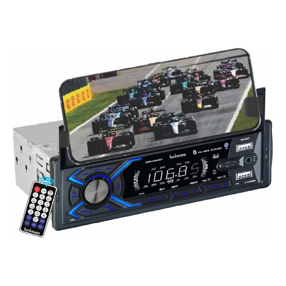 Radio Carro Bluetooth Con Soporte Celular Bowmann Usb