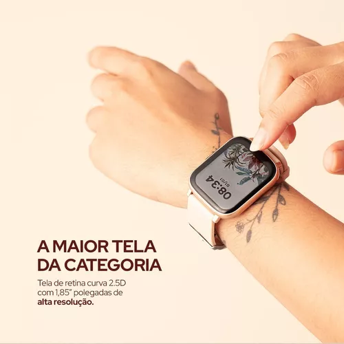 SmartWatch WB Watch 45mm tela 1,85' Fitness tracker 24 modos esportivos,  até 10 dias de bateria, monitoramento de oxigenação do sangue e temperatura  corporal