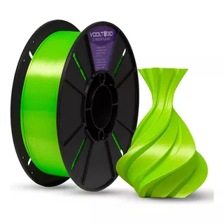 Voolt3d Pla Vsilk Pla Cor Verde Neon V-silk Filamento Premium 1kg