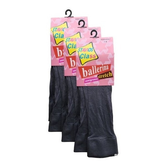 Pack 3 Panty Ballerina Escolar Stretch Lisa Opaca