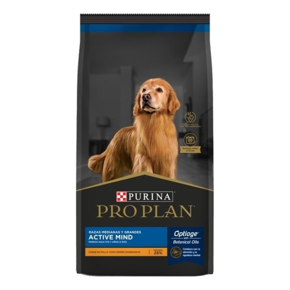 Alimento Pro Plan OptiAge Active Mind 7+ para perro senior de raza mediana y grande sabor pollo y arroz en bolsa de 15 kg