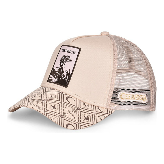 Gorra Snapback Cuadra Para Caballero Con Parche Beige