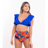 Bikini Tiro Alto Milena Azul