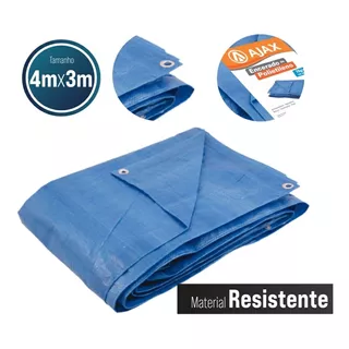 Lona Polietileno 4 X 3m Azul 70g/m2 100 Micras - Ajax