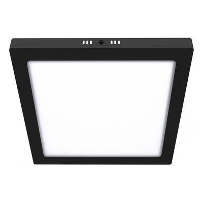 Plafon Led 24w Negro Cuadrado Blanco Calido X5 Negro