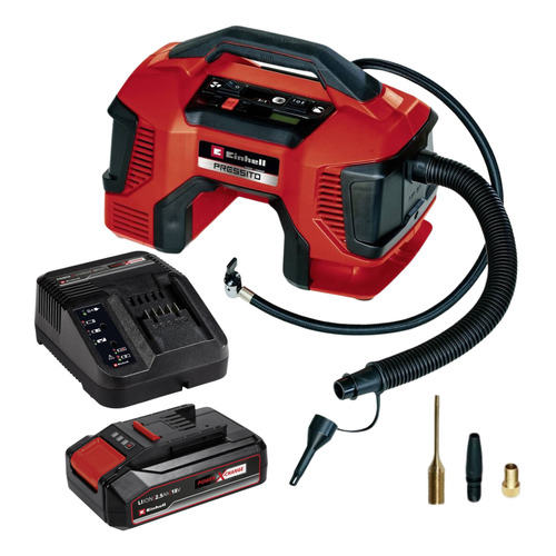 Compresor Aire Portátil 18v Einhell Pressito 18/21 + Bat 2.5 Color Rojo/Negro Frecuencia 50HZ