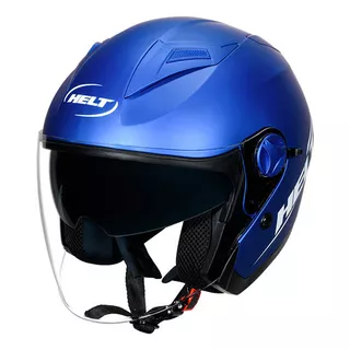 Capacete Moto Unissex Helt Citylight Cores C/ Óculos Interno Cor Azul Tamanho Do Capacete 62