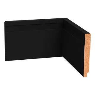 Kit Com 5 Barras Rodapé Mdf 10 Cm Barra Preto Durável