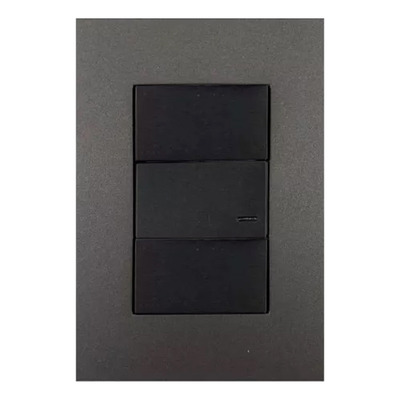 Tapa De Luz Jeluz Platinum 1 Tecla Punto Negro Completo
