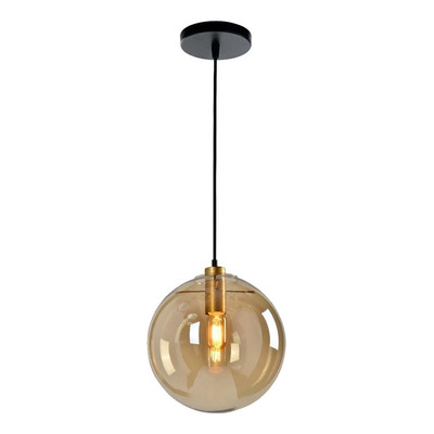 Colgante Caramel Ambar 1 Luz Apto Led Vidrio 20cm Cie