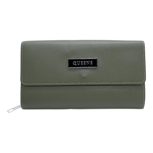 Queens Billetera Mujer Cuero Sintético Urbana Qw19 6c Color Verde Qw19