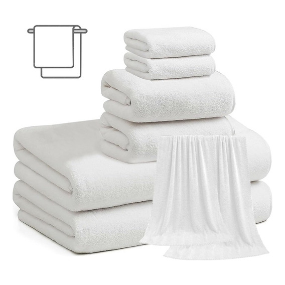 8pcs Juego De Toallas De Baño Vellón De Coral,toallas Baño