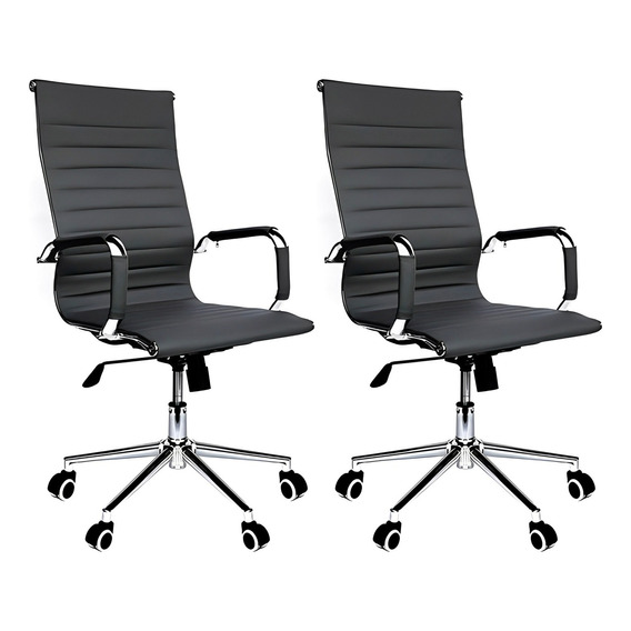 Sillón Oficina Ejecutivo Koa Eames Aluminum Respaldo Alto X2