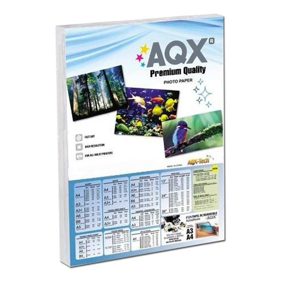 Papel Autoadhesivo Fotografico A4 Glossy Sticker 100 Hojas Aqx