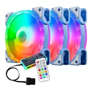 Kit 3 Cooler Colorful Led Rgb Fan Cool Series 120 Mm Control