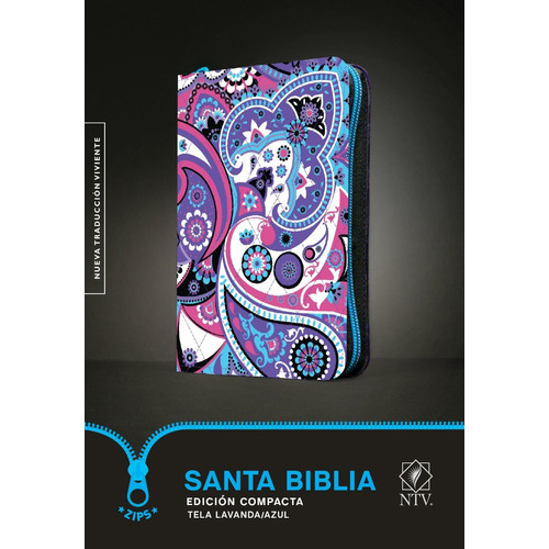 Biblia Edición Compacta Ntv Tela Floral, Lavanda, Con Cierre