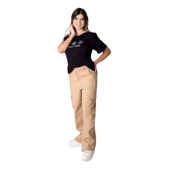 Pantalón Moda Cargo, Mujer Corte Recto Versátil Freyda