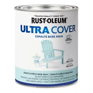 Esmalte Al Agua Ultra Cover Brochable 0,946 Litro Rust Oleum Color Océano Brillante