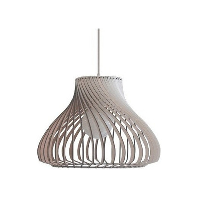 Lampara Colgante 1 Luz Maga Blanco Madera Deco Apto E27 Ln