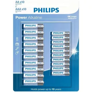 Pilha Philips Aa/aaa Power Alkaline 20un - P7606