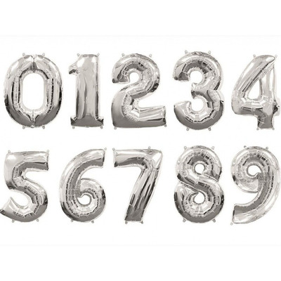Globos De Números Y Letras Metalizados De 70 Cm
